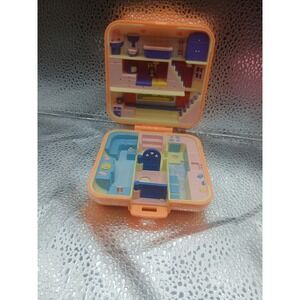 Vintage 1989 Polly Pocket Midges Play House Compact Orange Bluebird Toys 1980s